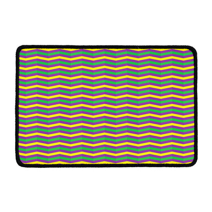 Mardi Gras Fat Tuesday Chevron Print Kitchen Mat
