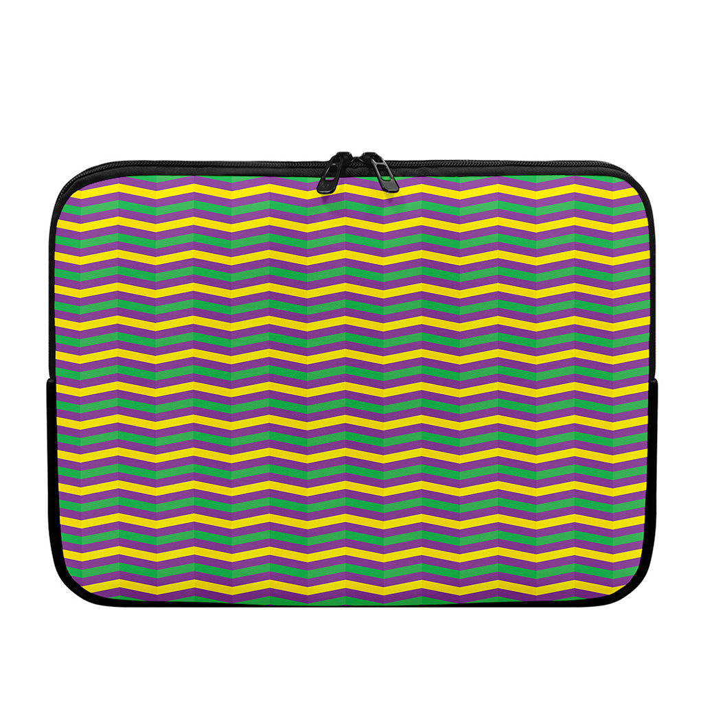 Mardi Gras Fat Tuesday Chevron Print Laptop Sleeve