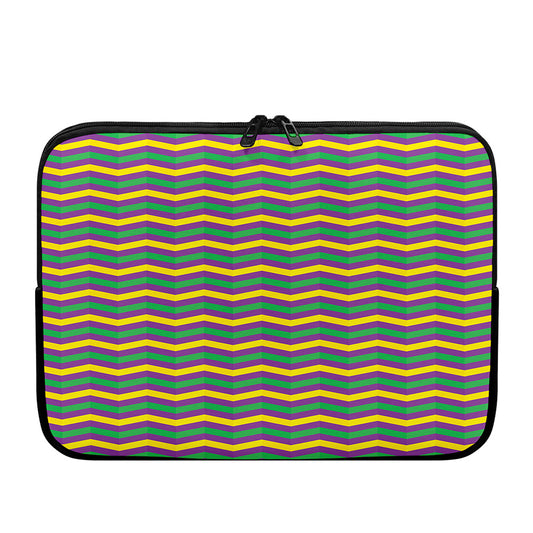 Mardi Gras Fat Tuesday Chevron Print Laptop Sleeve