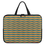 Mardi Gras Fat Tuesday Chevron Print Laptop Sleeve With Handle