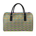 Mardi Gras Fat Tuesday Chevron Print Leather Duffle Bag
