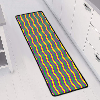 Mardi Gras Fat Tuesday Chevron Print Long Kitchen Mat