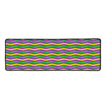 Mardi Gras Fat Tuesday Chevron Print Long Kitchen Mat