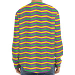 Mardi Gras Fat Tuesday Chevron Print Long Sleeve Baseball Jersey