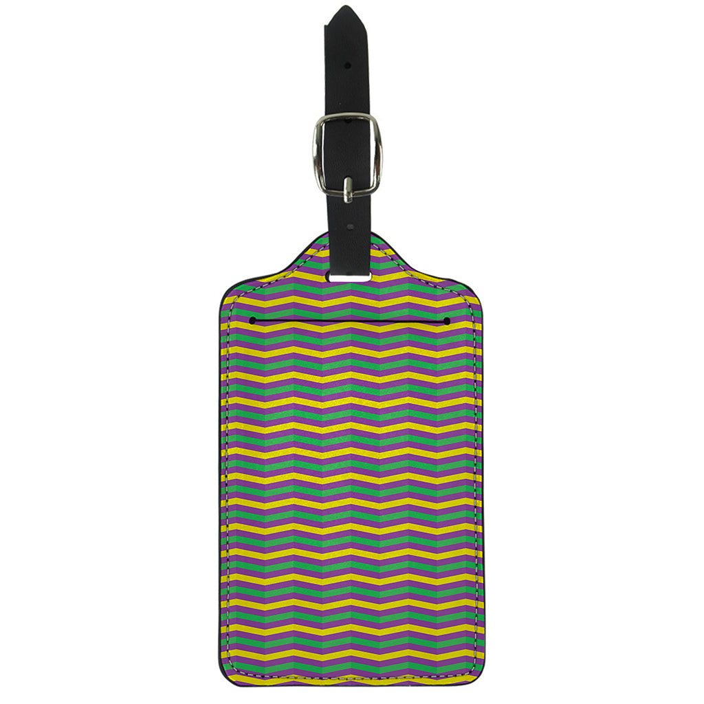 Mardi Gras Fat Tuesday Chevron Print Luggage Tag