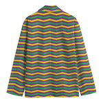 Mardi Gras Fat Tuesday Chevron Print Men's Blazer