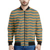 Mardi Gras Fat Tuesday Chevron Print Men's Bomber Jacket