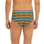 Mardi Gras Fat Tuesday Chevron Print Men's Briefs
