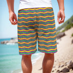 Mardi Gras Fat Tuesday Chevron Print Men's Cargo Shorts