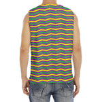 Mardi Gras Fat Tuesday Chevron Print Men's Fitness Tank Top