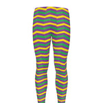 Mardi Gras Fat Tuesday Chevron Print Men's leggings