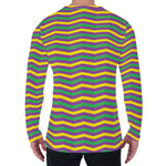 Mardi Gras Fat Tuesday Chevron Print Men's Long Sleeve T-Shirt
