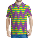 Mardi Gras Fat Tuesday Chevron Print Men's Polo Shirt