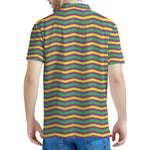 Mardi Gras Fat Tuesday Chevron Print Men's Polo Shirt