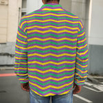Mardi Gras Fat Tuesday Chevron Print Men's Shirt Jacket