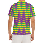 Mardi Gras Fat Tuesday Chevron Print Men's Short Sleeve Rash Guard