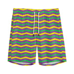 Mardi Gras Fat Tuesday Chevron Print Men's Sports Shorts