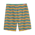 Mardi Gras Fat Tuesday Chevron Print Men's Sports Shorts