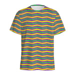 Mardi Gras Fat Tuesday Chevron Print Men's Sports T-Shirt