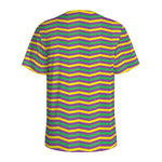 Mardi Gras Fat Tuesday Chevron Print Men's Sports T-Shirt