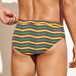 Mardi Gras Fat Tuesday Chevron Print Men's Swim Briefs