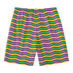 Mardi Gras Fat Tuesday Chevron Print Men's Swim Trunks