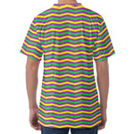 Mardi Gras Fat Tuesday Chevron Print Men's Velvet T-Shirt