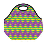 Mardi Gras Fat Tuesday Chevron Print Neoprene Lunch Bag