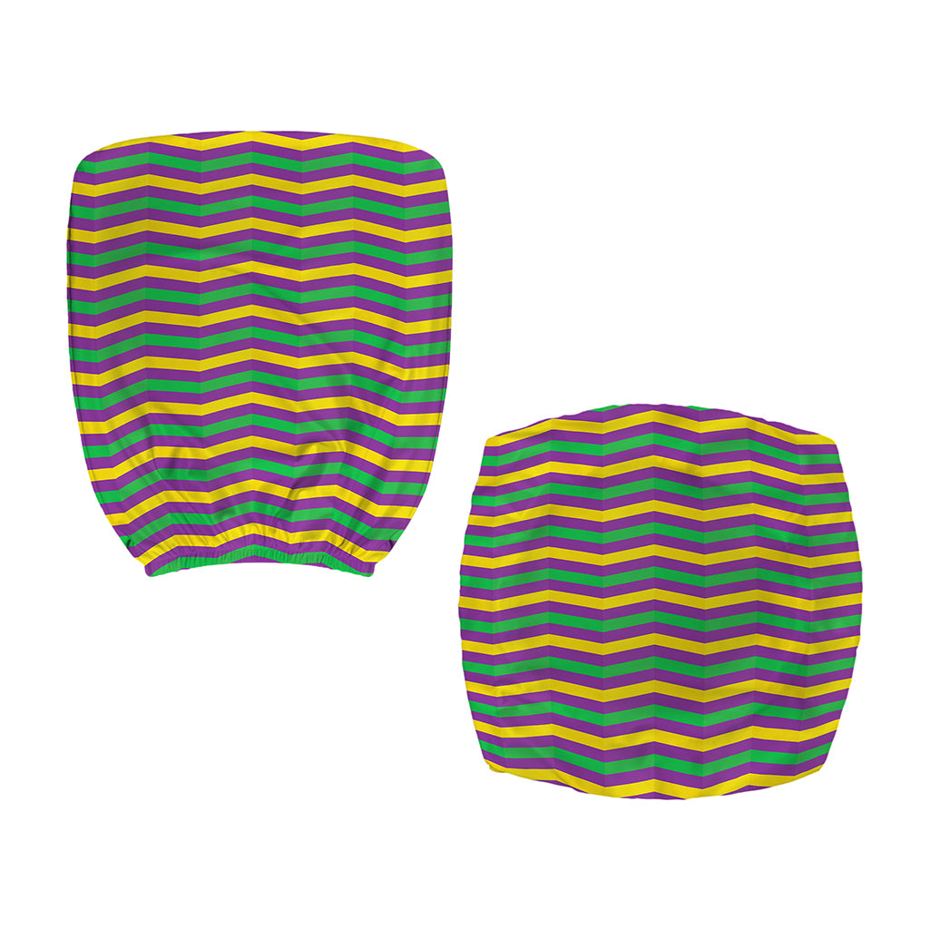 Mardi Gras Fat Tuesday Chevron Print Office Chair Cover
