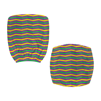 Mardi Gras Fat Tuesday Chevron Print Office Chair Cover