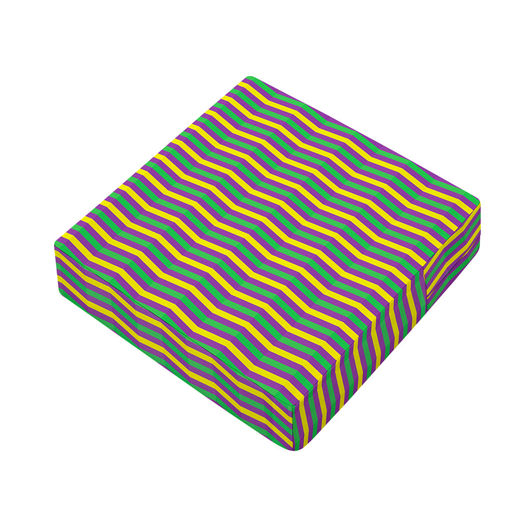 Mardi Gras Fat Tuesday Chevron Print Outdoor Seat Cushion Cover