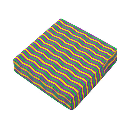 Mardi Gras Fat Tuesday Chevron Print Outdoor Seat Cushion Cover