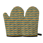 Mardi Gras Fat Tuesday Chevron Print Oven Mitts