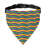 Mardi Gras Fat Tuesday Chevron Print Over The Collar Dog Bandana