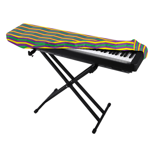 Mardi Gras Fat Tuesday Chevron Print Piano Keyboard Cover