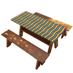 Mardi Gras Fat Tuesday Chevron Print Picnic Table Cover