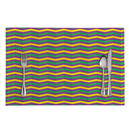 Mardi Gras Fat Tuesday Chevron Print Placemat
