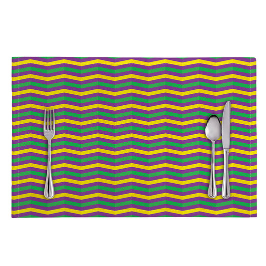 Mardi Gras Fat Tuesday Chevron Print Placemat