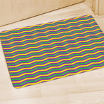 Mardi Gras Fat Tuesday Chevron Print Polyester Doormat