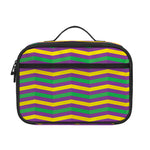 Mardi Gras Fat Tuesday Chevron Print Portable Lunch Bag
