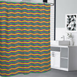 Mardi Gras Fat Tuesday Chevron Print Premium Shower Curtain