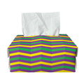 Mardi Gras Fat Tuesday Chevron Print Rectangle Tissue Box Cover