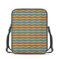 Mardi Gras Fat Tuesday Chevron Print Rectangular Crossbody Bag