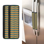 Mardi Gras Fat Tuesday Chevron Print Refrigerator Handle Covers