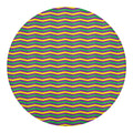 Mardi Gras Fat Tuesday Chevron Print Round Blanket