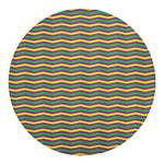Mardi Gras Fat Tuesday Chevron Print Round Blanket