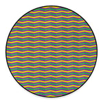Mardi Gras Fat Tuesday Chevron Print Round Floor Mat