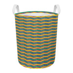 Mardi Gras Fat Tuesday Chevron Print Round Laundry Basket