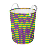 Mardi Gras Fat Tuesday Chevron Print Round Laundry Basket