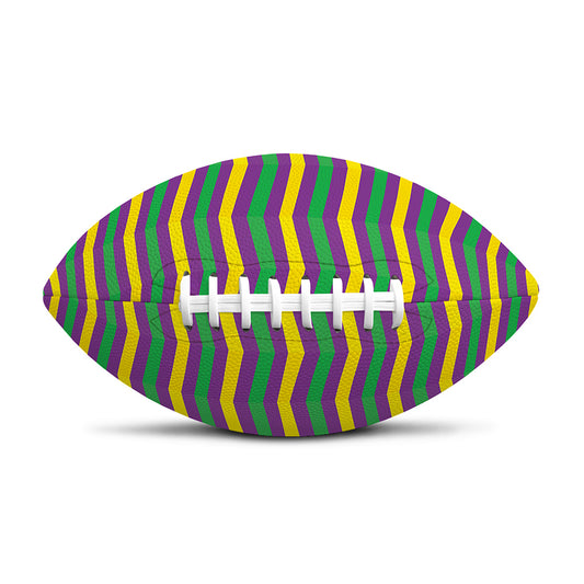 Mardi Gras Fat Tuesday Chevron Print Rugby Ball